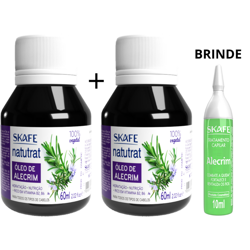 [EXCLUSIVO] Kit 2 Óleos de Alecrim Natutrat S.O.S 60ml + Brinde 1 Ampola de Alecrim 10ml