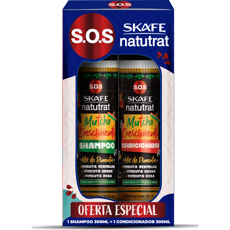 CX C/ 6 UNIT - Shampoo + Condicionador Natutrat SOS Mutcho Crescimento 600ml