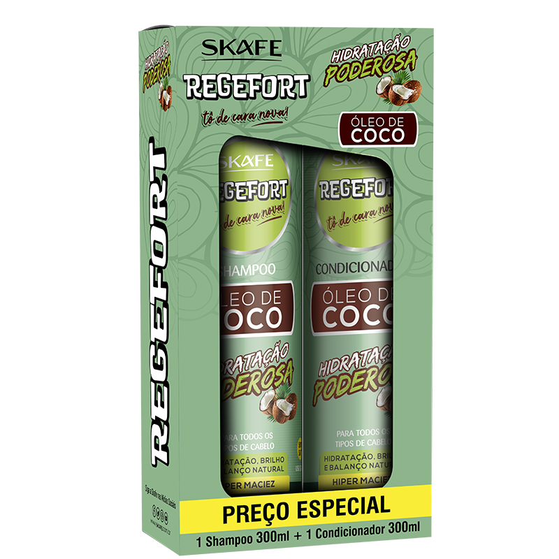 CX C/ 6 UNIT - Conjunto Regefort Hidratação Poderosa Óleo de Coco 600ml